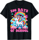 100 Days of School Unicorn Girls Cute 100th Day of School T-Shirt - T-Shirt | Black