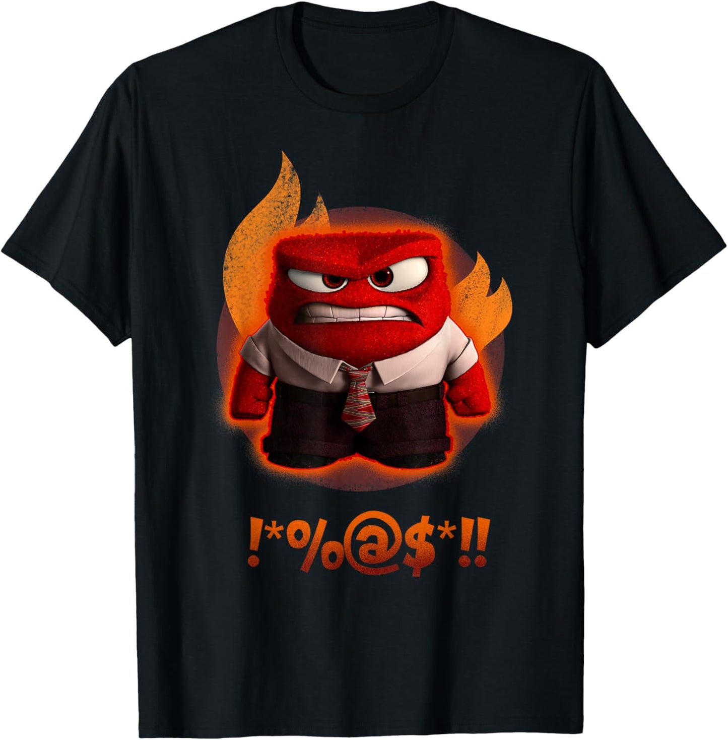 Disney Pixar Inside Out Anger Shouting Curses Fiery Shot T-Shirt - T-Shirt | Black