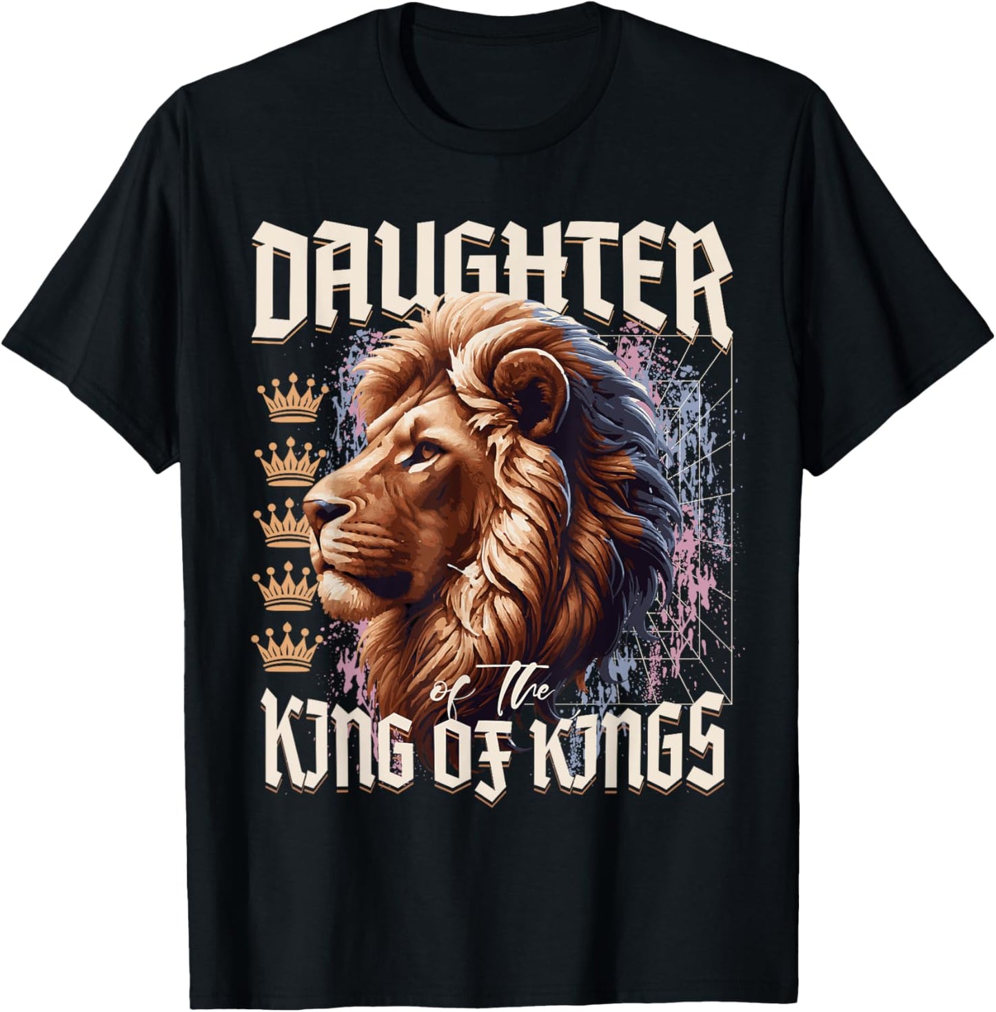 Daughter of King Lion Y2K Trendy Jesus Apparel Christian T-Shirt - T-Shirt | Black