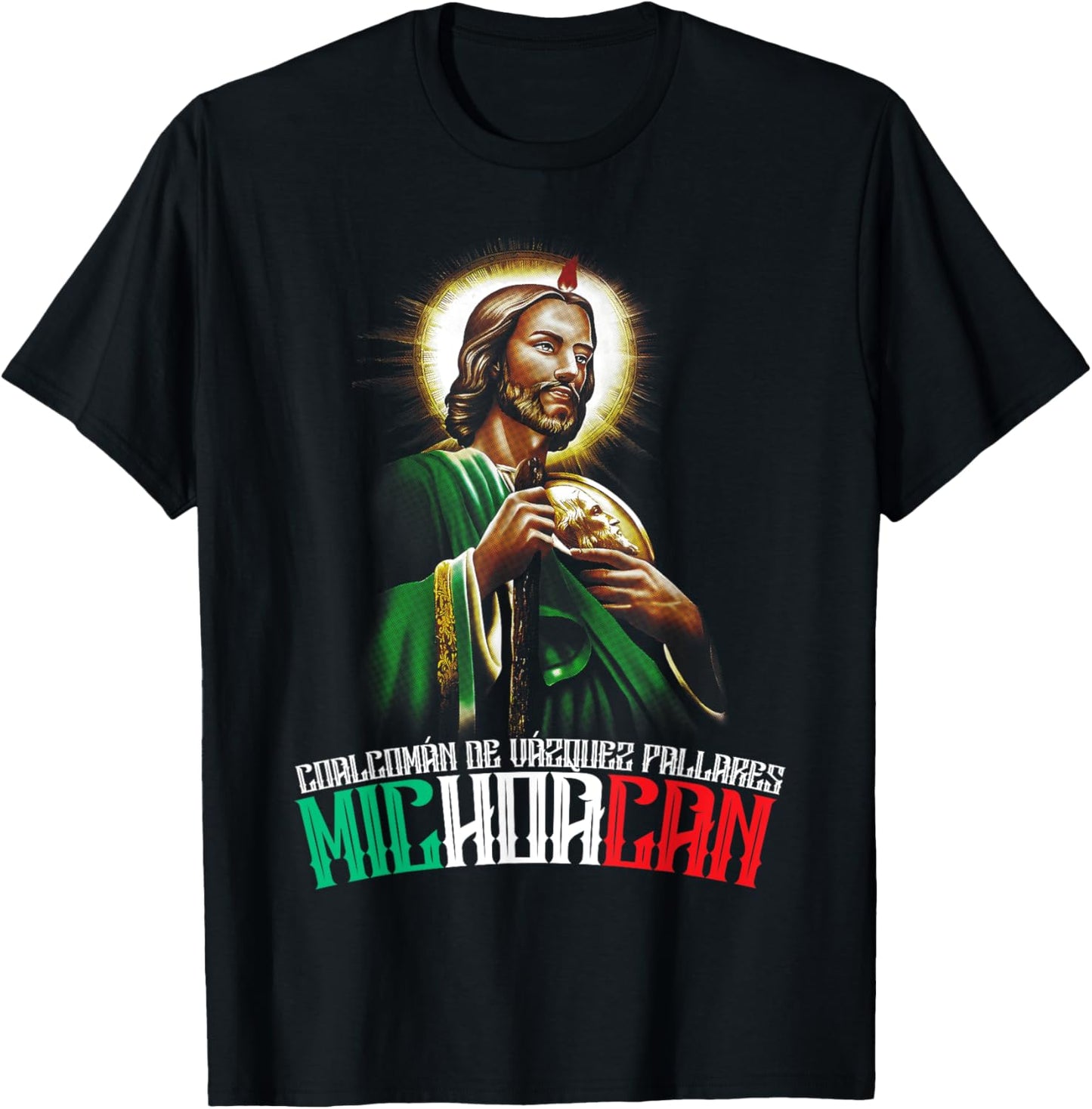 Coalcomán de Vázquez Pallares Michoacán San Judas Tadeo T-Shirt - T-Shirt | Black