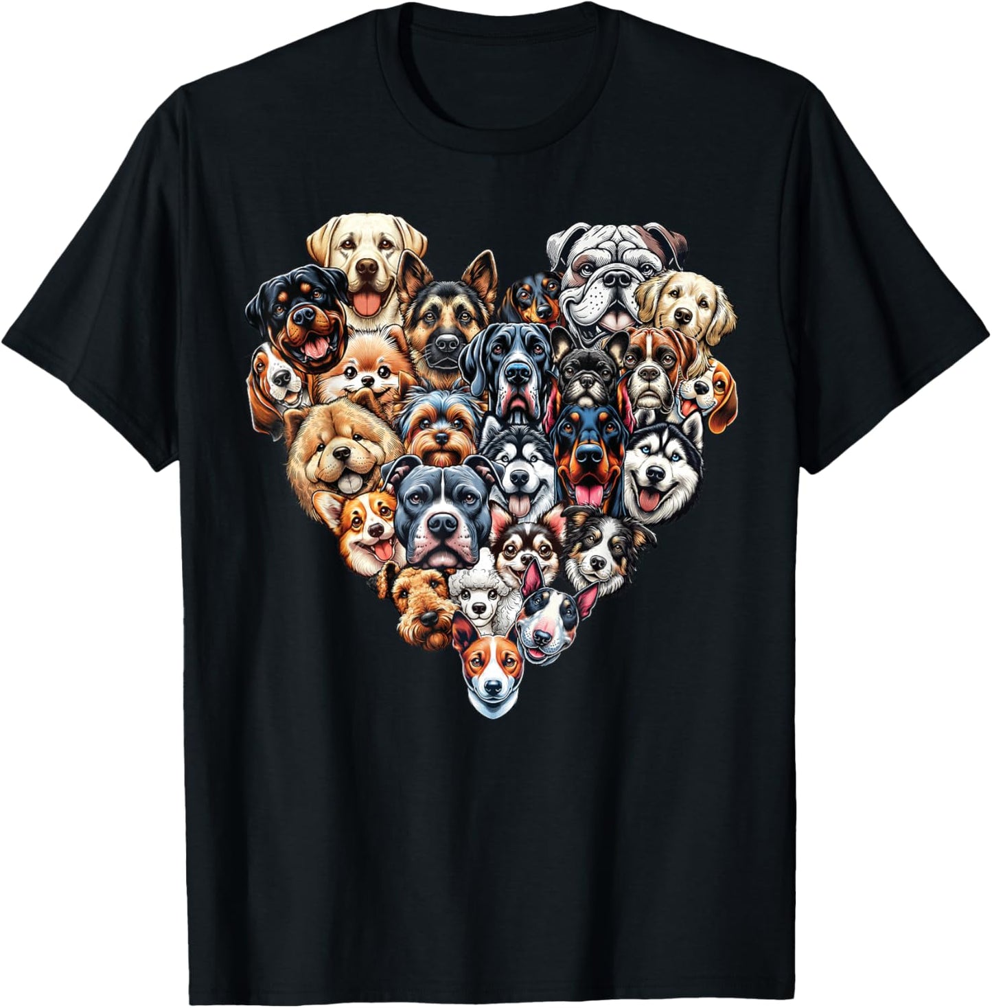Types Of Dogs Breeds Chart Educational Canine Enthusiast T-Shirt - T-Shirt | Black