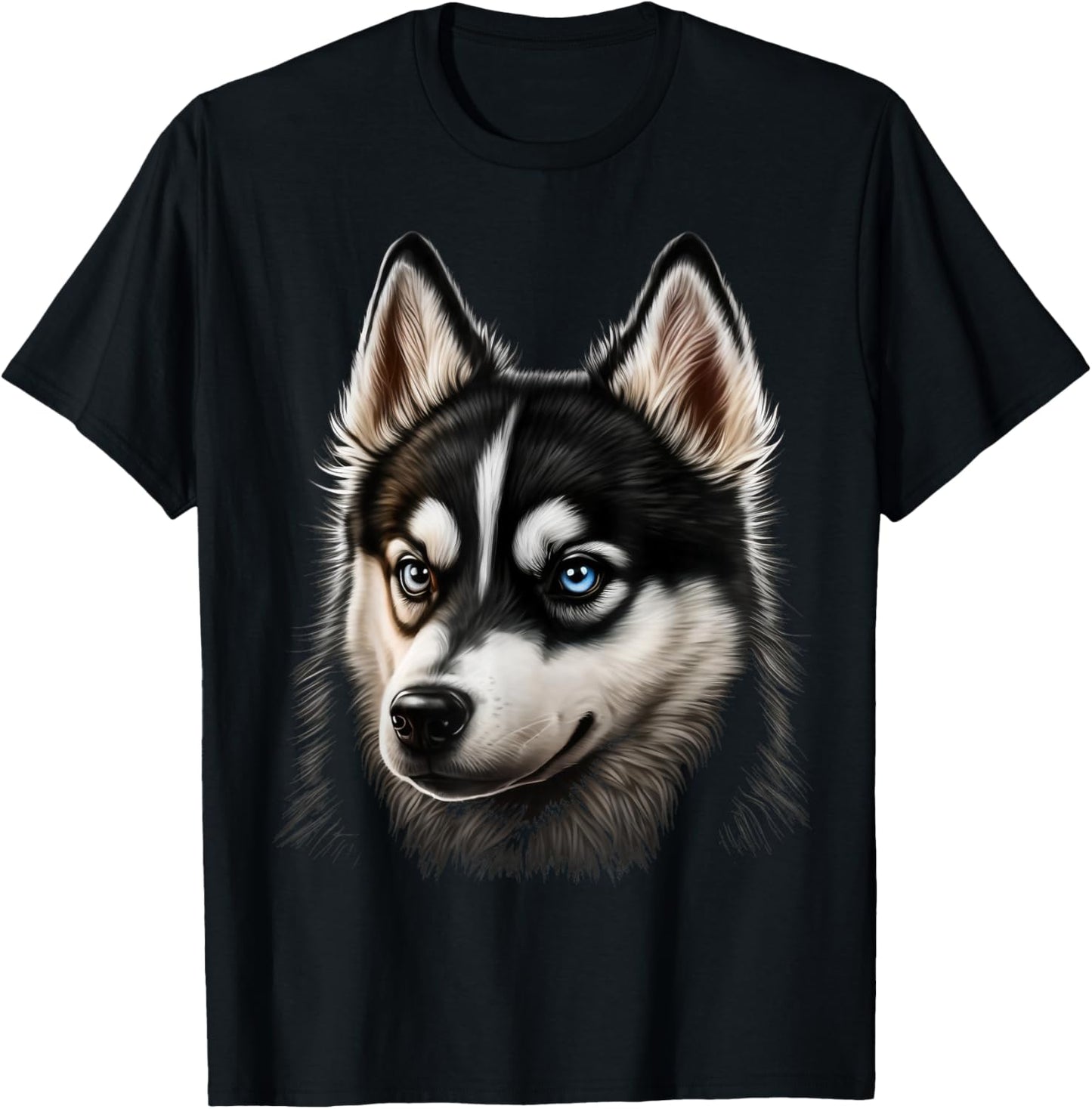 Cute Siberian Husky Dog on Siberian Husky Lover Women Kids T-Shirt - T-Shirt | Black