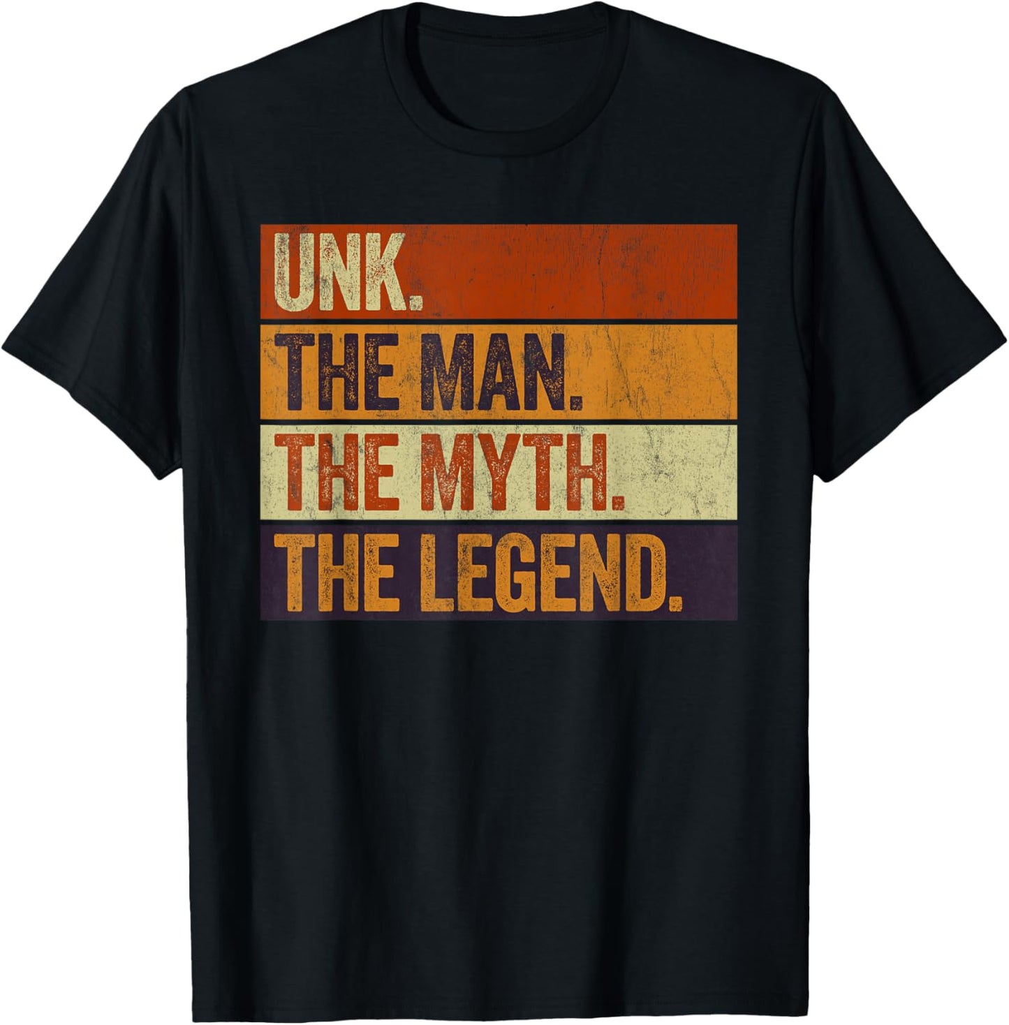 Vintage Humor for Unk Fathers day Co. Unk the Man the Myth the Legend Retro Black T-Shirt - T-Shirt | Black