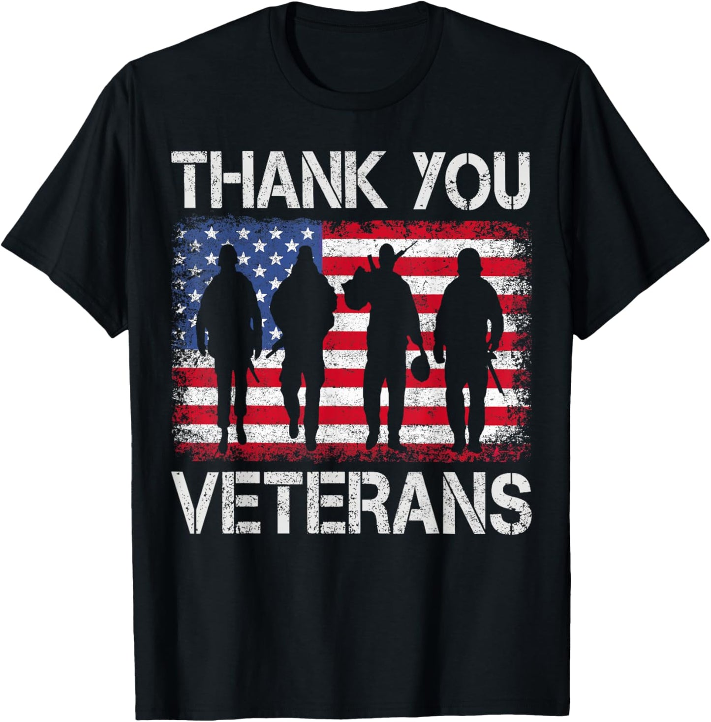 Veterans Day Shirt Gifts Thank You Veterans Proud T-Shirt - T-Shirt | Black