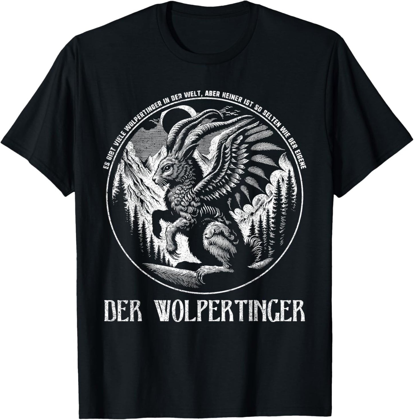 Wolpertinger | Bayerische Folklore Design | Fabelwesen T-Shirt - T-Shirt | Black