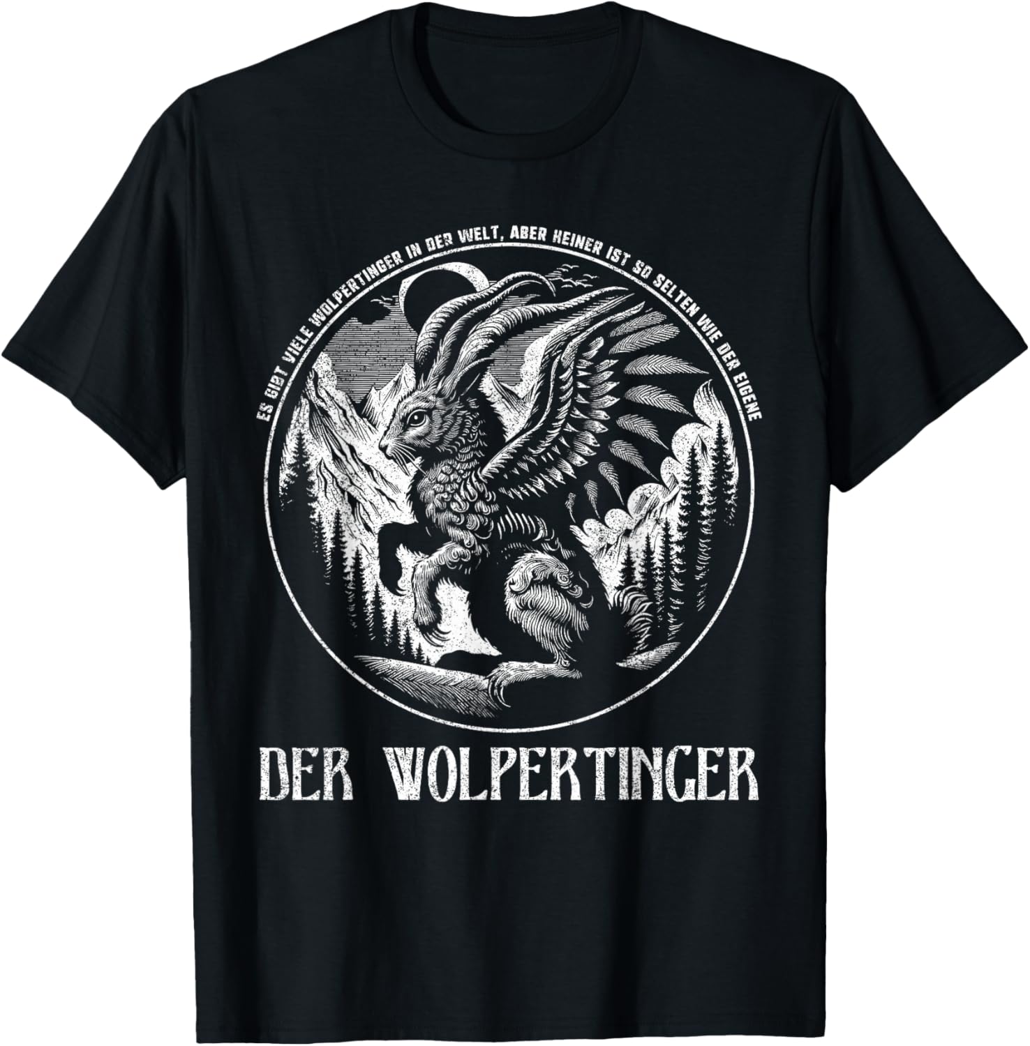 Wolpertinger | Bayerische Folklore Design | Fabelwesen T-Shirt - T-Shirt | Black