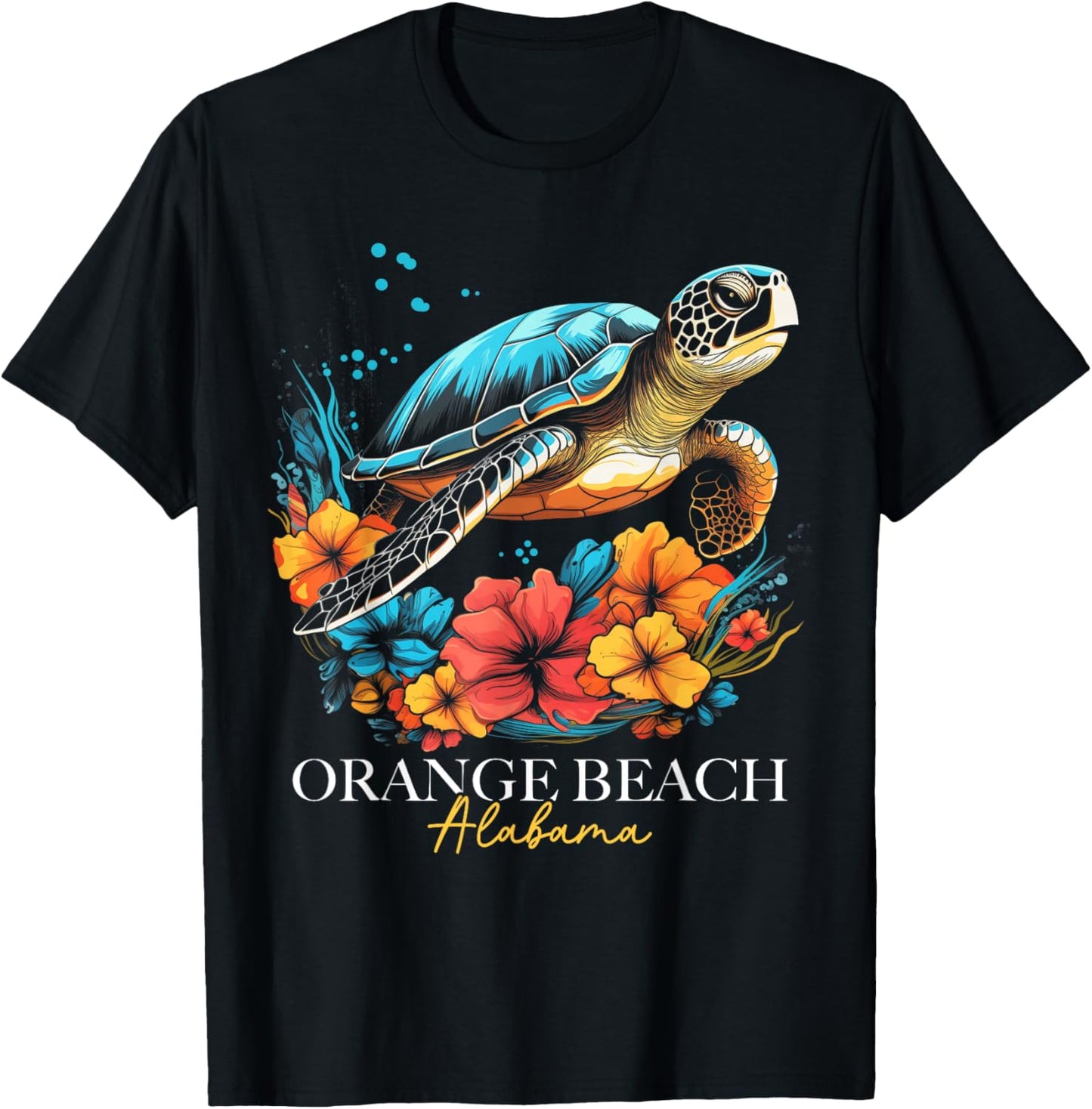 Orange Beach Alabama Sea Turtle Surf Surfer T-Shirt - T-Shirt | Black