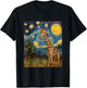 Cute Giraffe Africa - Van Gogh Style - Starry Night T-Shirt - T-Shirt | Black