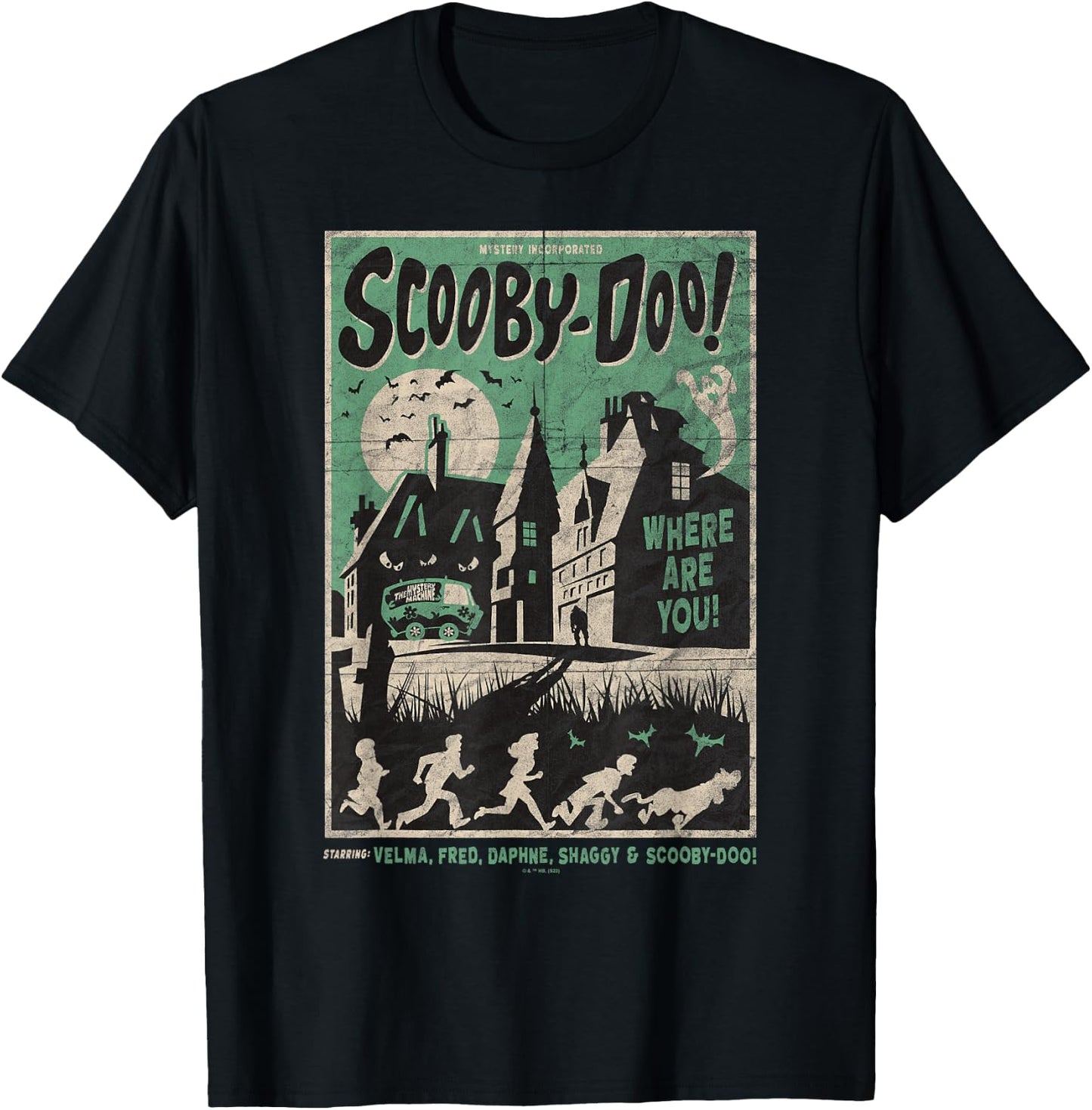 Scooby-Doo Mystery Incorporated Scary House Movie Poster T-Shirt - T-Shirt | Black