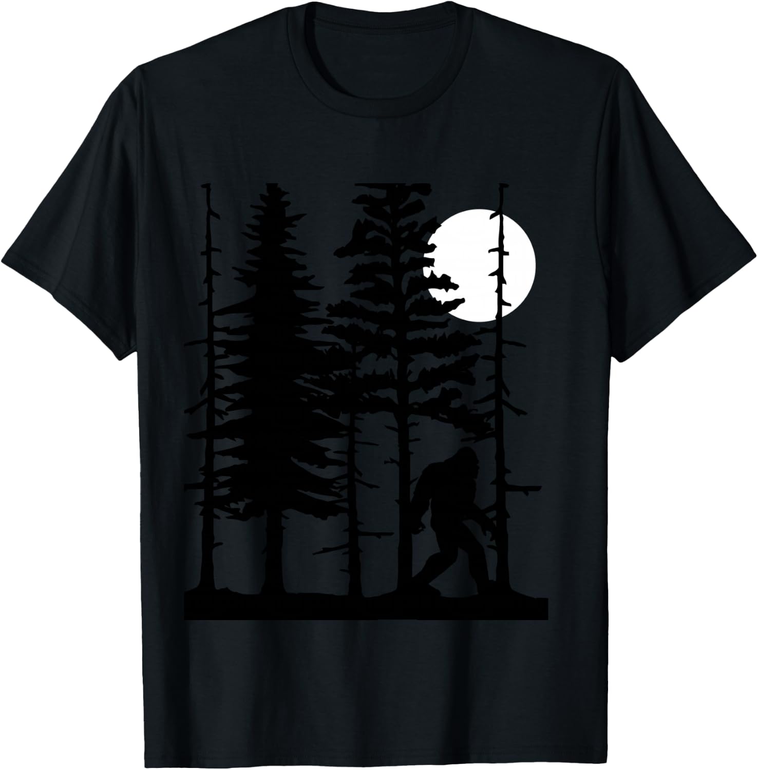 Bigfoot Hiding in Forest for Sasquatch Believers T-Shirt - T-Shirt | Black