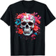 Breast Cancer Skull Shirt Sugar Skull Pink Ribbon T-Shirt - T-Shirt | Black
