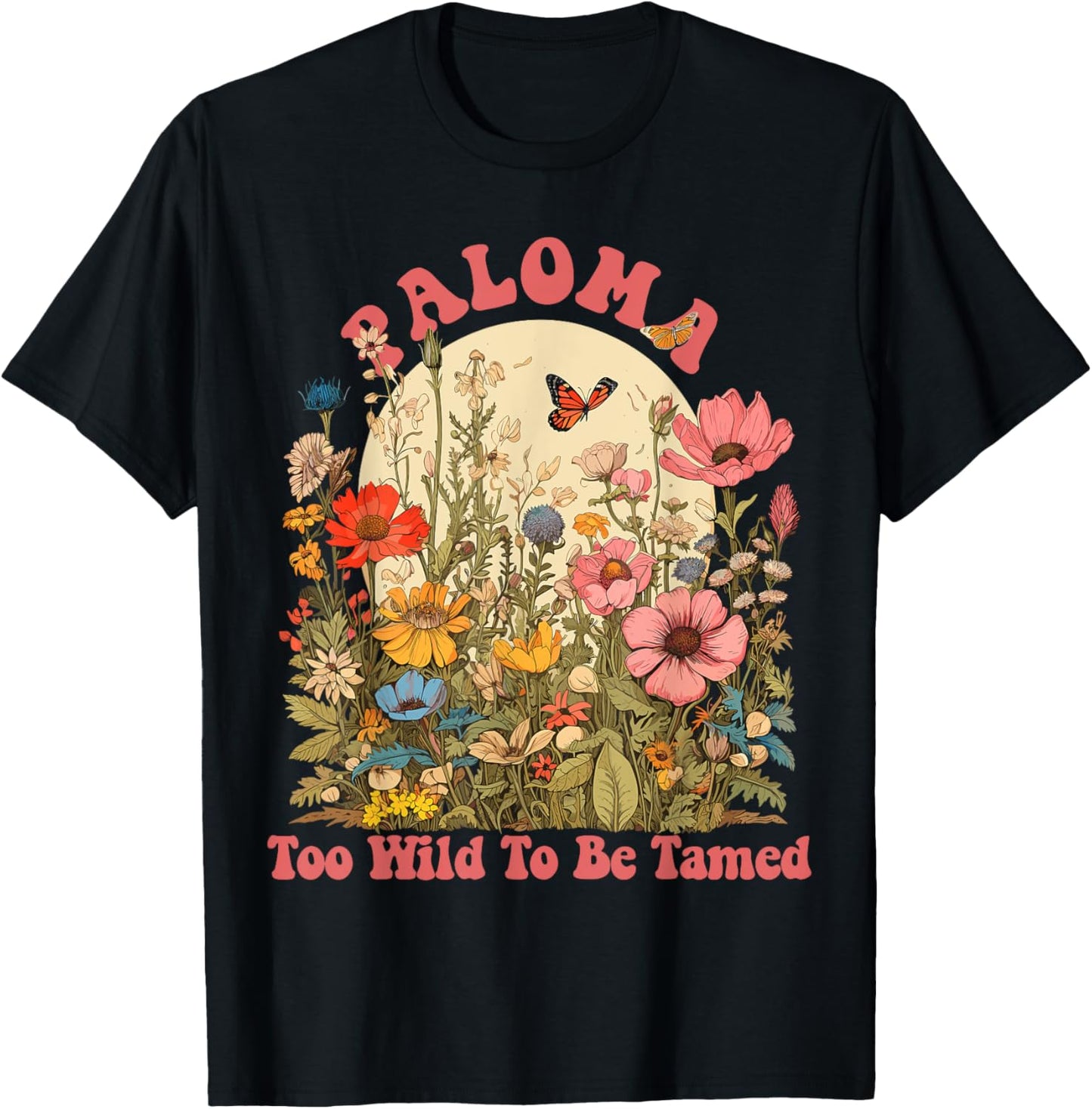 PALOMA Name Cute Retro Girls Wildflower PALOMA Name T-Shirt - T-Shirt | Black