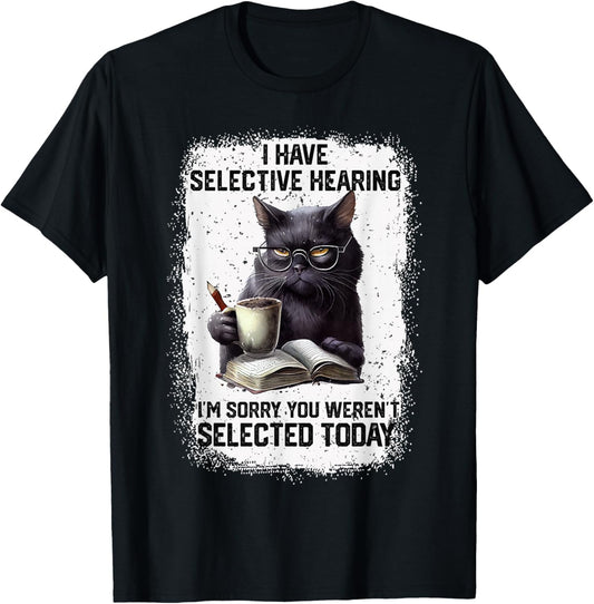 Funny Cat Sarcasm Humor Present Outfits -Adults Black Small Modern Short Sleeve T-Shirt - T-Shirt | Black
