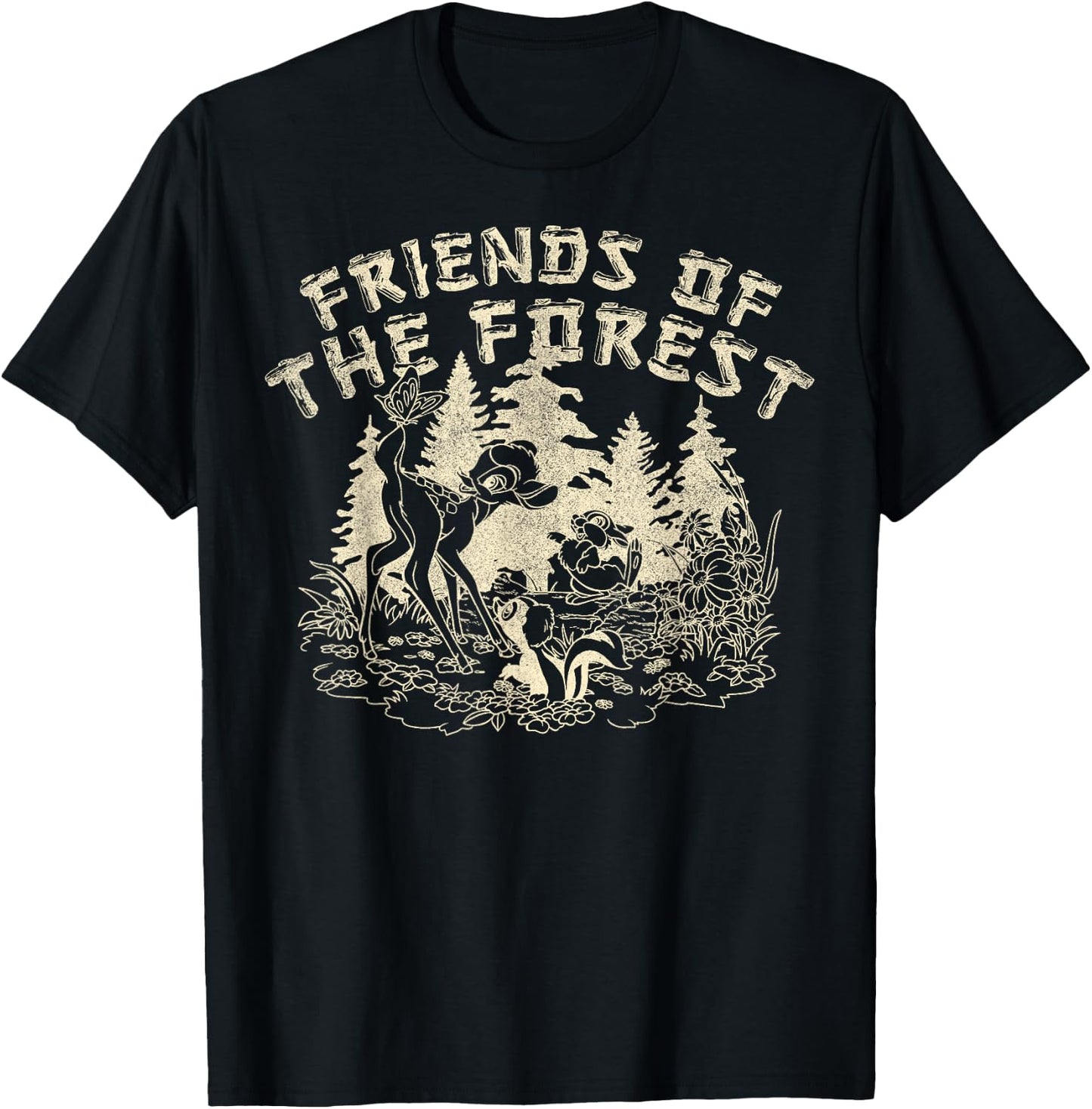 Disney Bambi Friends Of The Forest T-Shirt - T-Shirt | Black