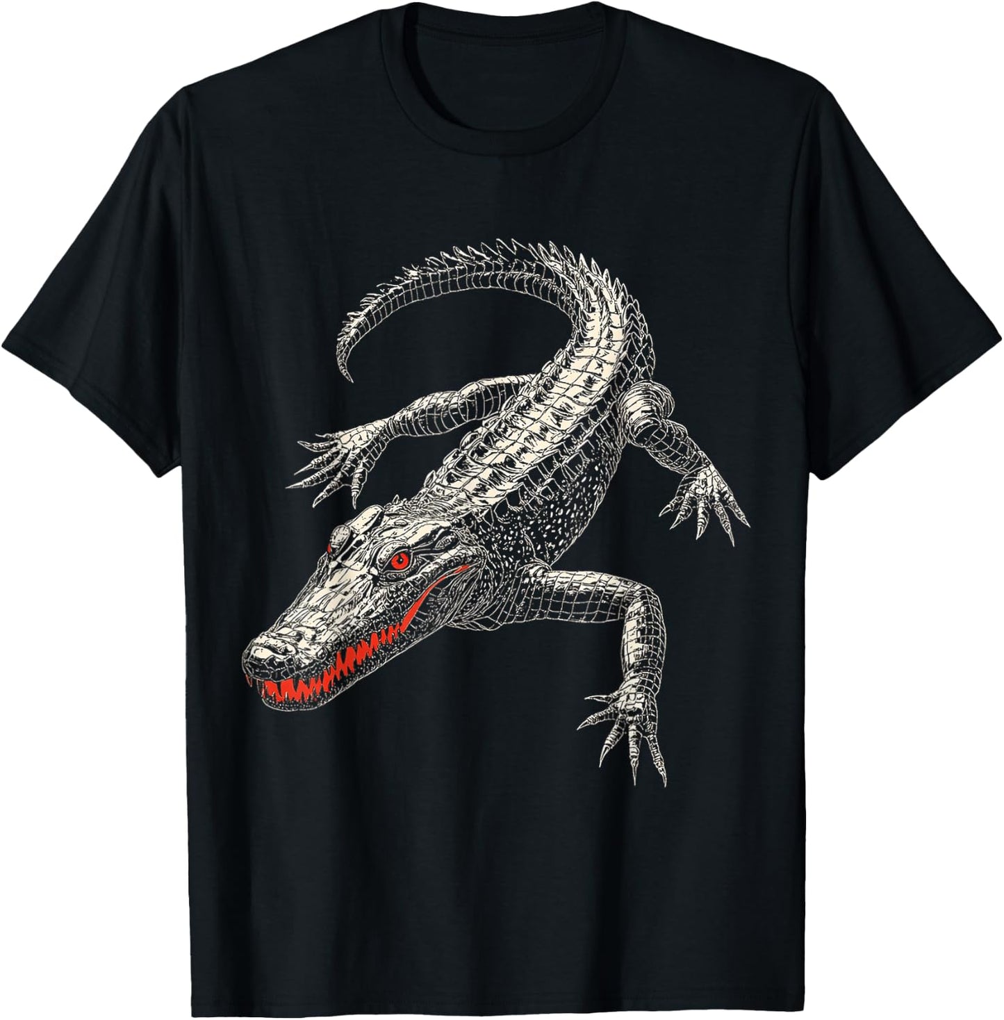Crocodile Animal Graphic Artwork Crocodile T-Shirt - T-Shirt | Black