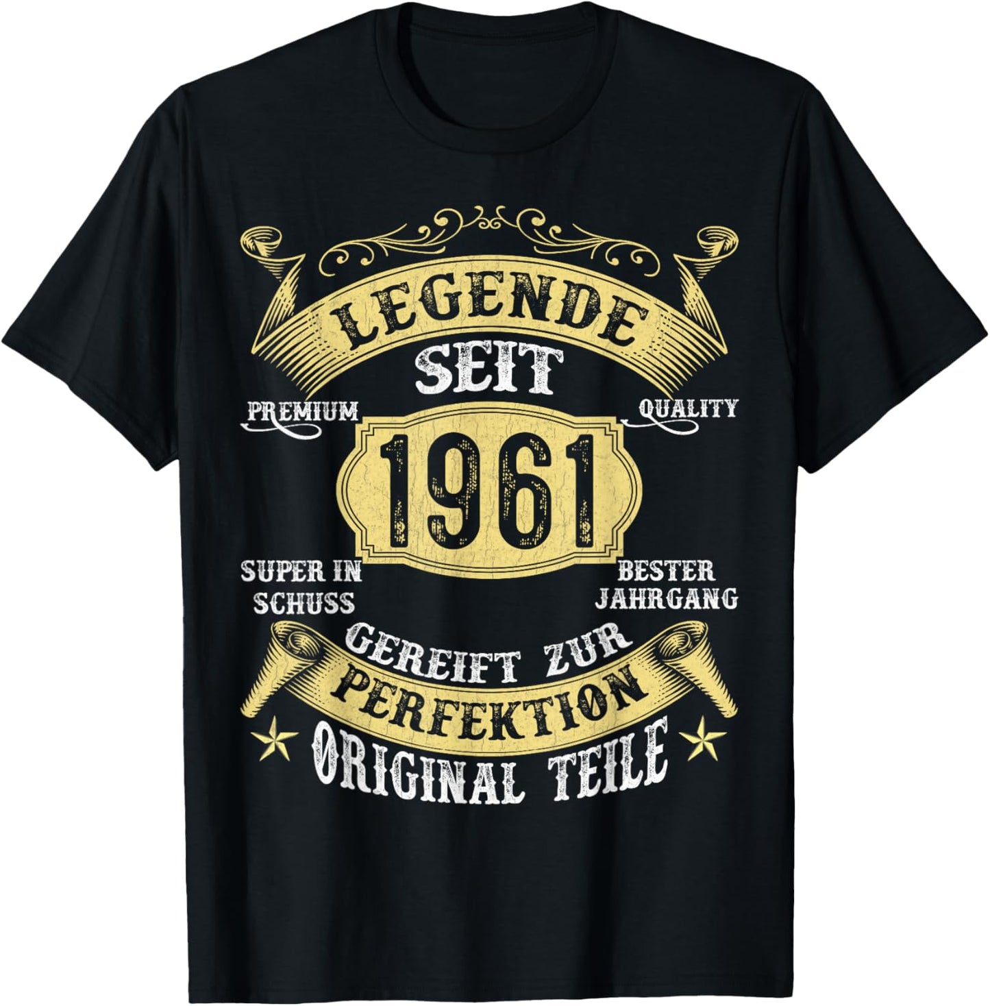 65th Birthday Gifts Man Woman 65 Years 1961 Decorative Funny T-Shirt - T-Shirt | Black