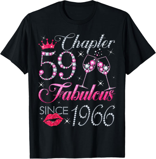 Chapter 59 Fabulous Since 1966 59Th Birthday Gift T-Shirt - T-Shirt | Black