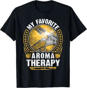 Funny Duck Hunting Top My Favorite Aromatherapy is Gun Smoke T-Shirt - T-Shirt | Black