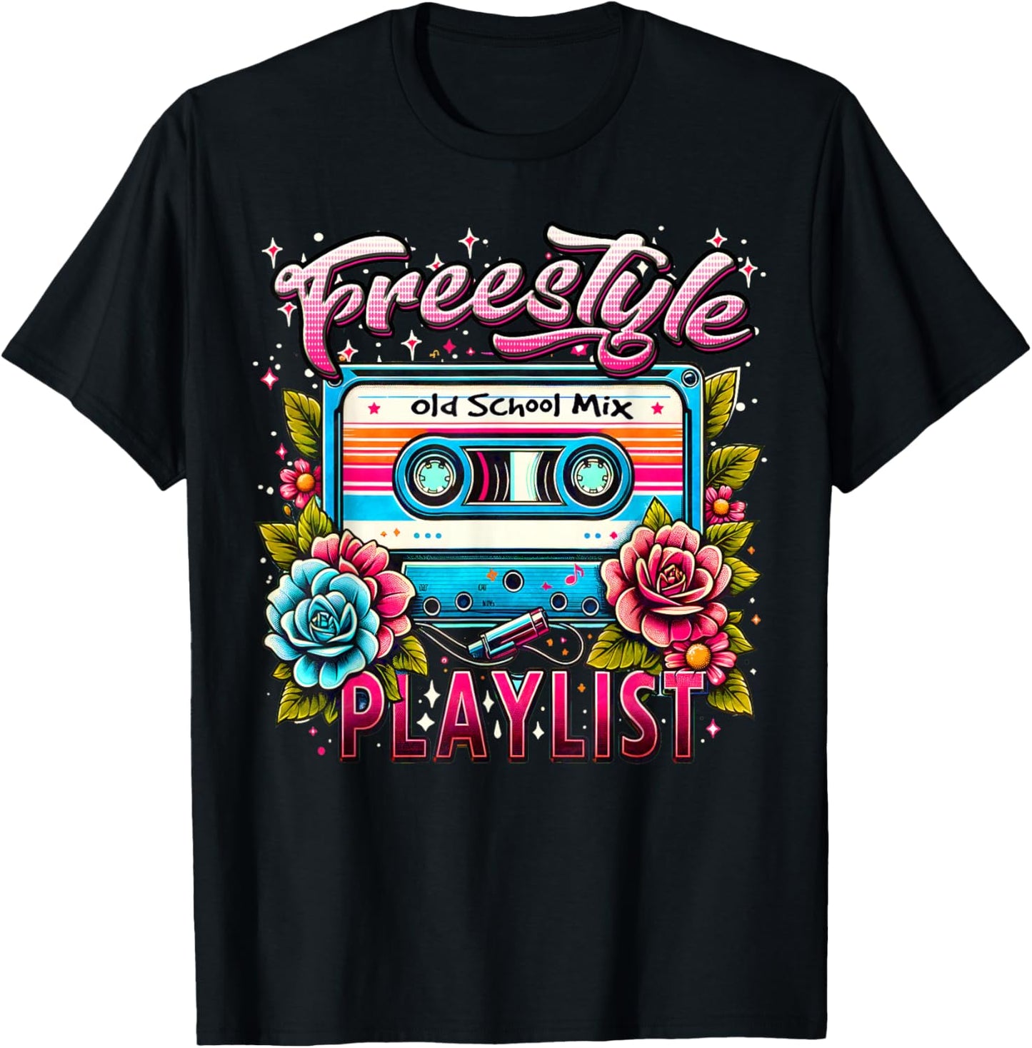 Freestyle Playlist Old School Mix Best Throwback Concert T-Shirt - T-Shirt | Black