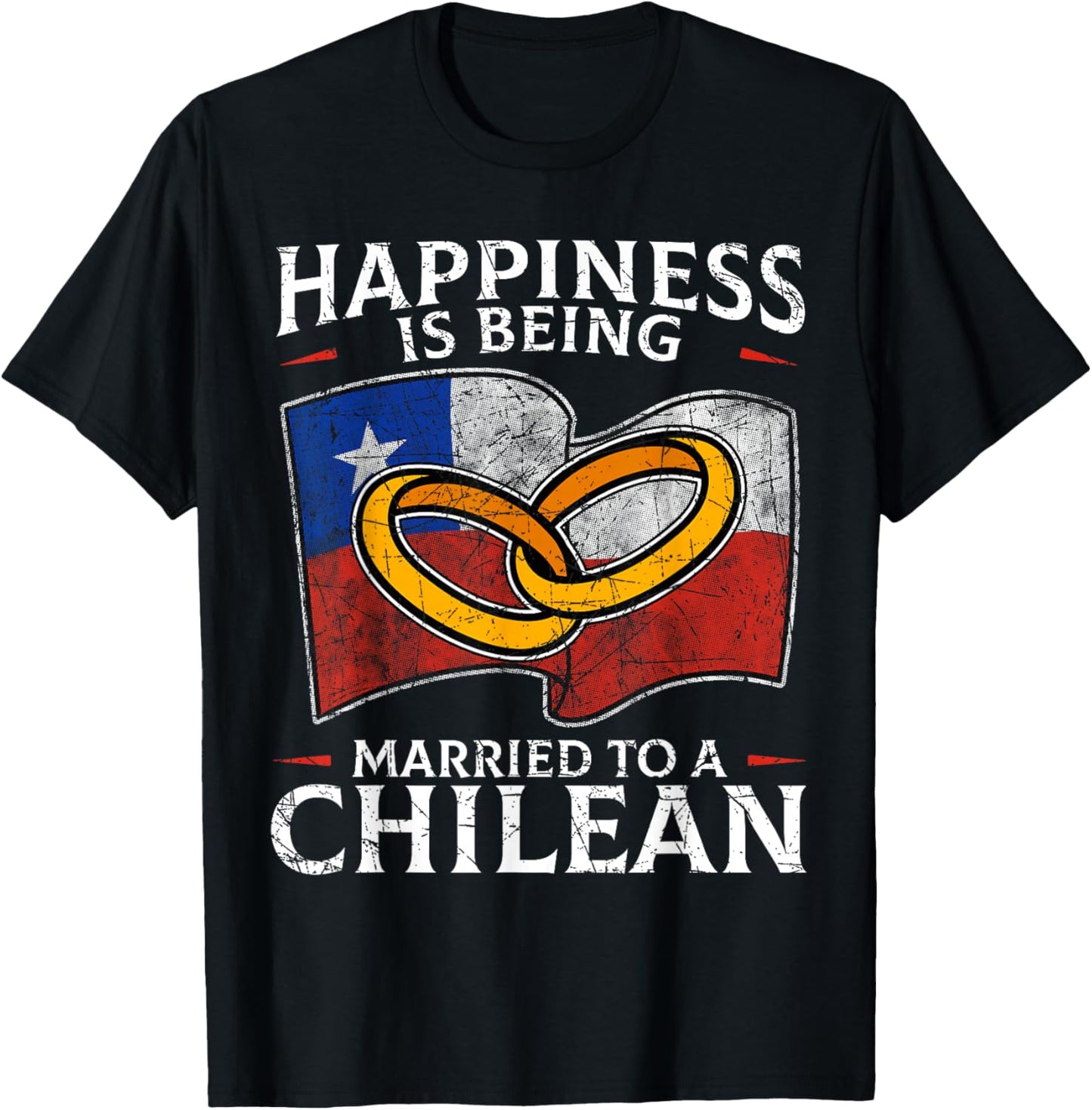 Chilean Marriage Chile Married Flag Wedded Culture T-Shirt - T-Shirt | Black