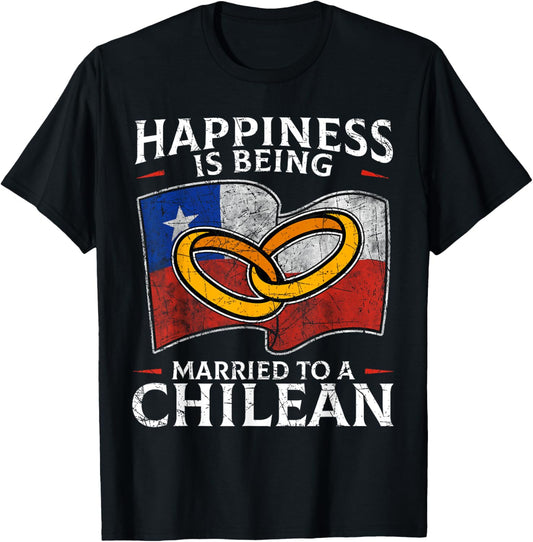 Chilean Marriage Chile Married Flag Wedded Culture T-Shirt - T-Shirt | Black