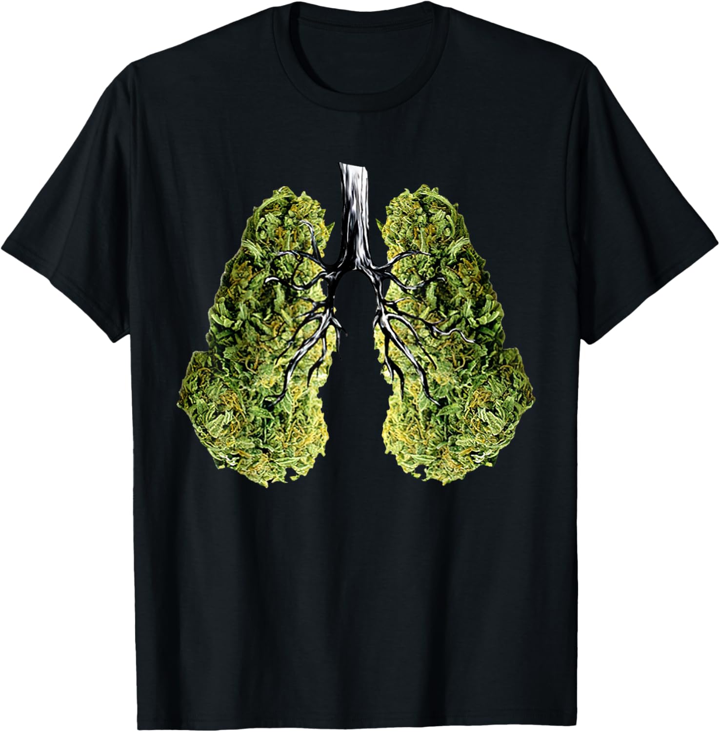 Funny Weed Lung Marijuana Bud Respiratory Therapy Lung T-Shirt - T-Shirt | Black