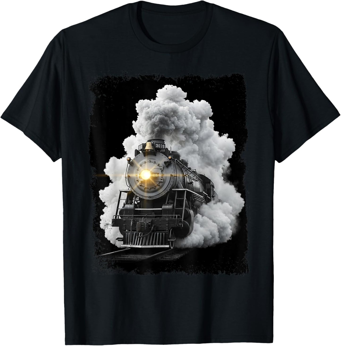 Steam Train Locomotive Engine Conductor Railway Boys Men T-Shirt - T-Shirt | Black