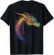 Dragon Drawing Colorful Animal Artwork Fantasy Dragon T-Shirt - T-Shirt | Black