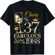 Cheers to 37 Years Old EST 1988 37th Birthday Queen T-Shirt - T-Shirt | Black
