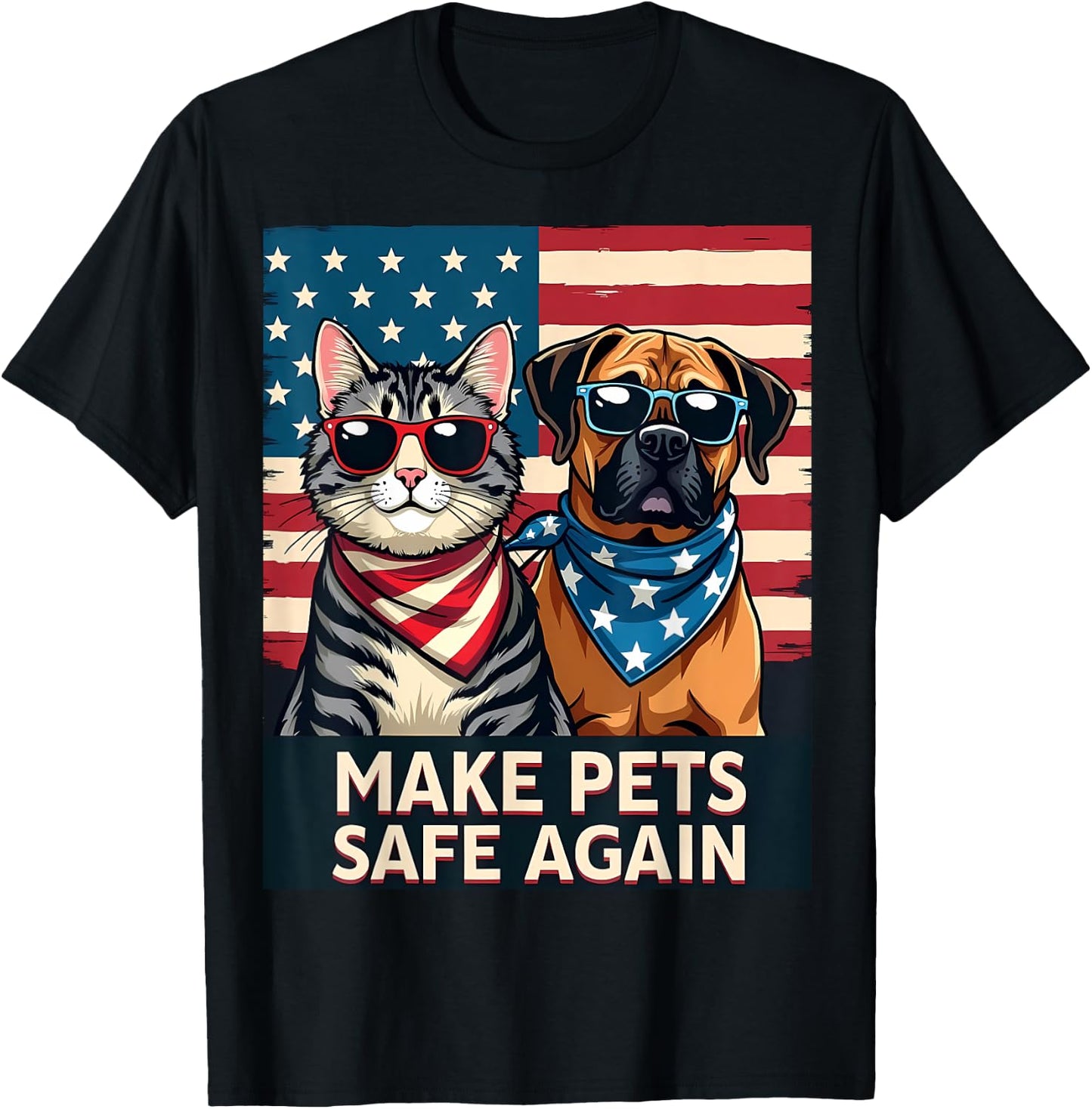 Save Cats Dogs Make Pets Safe Again T-Shirt - T-Shirt | Black