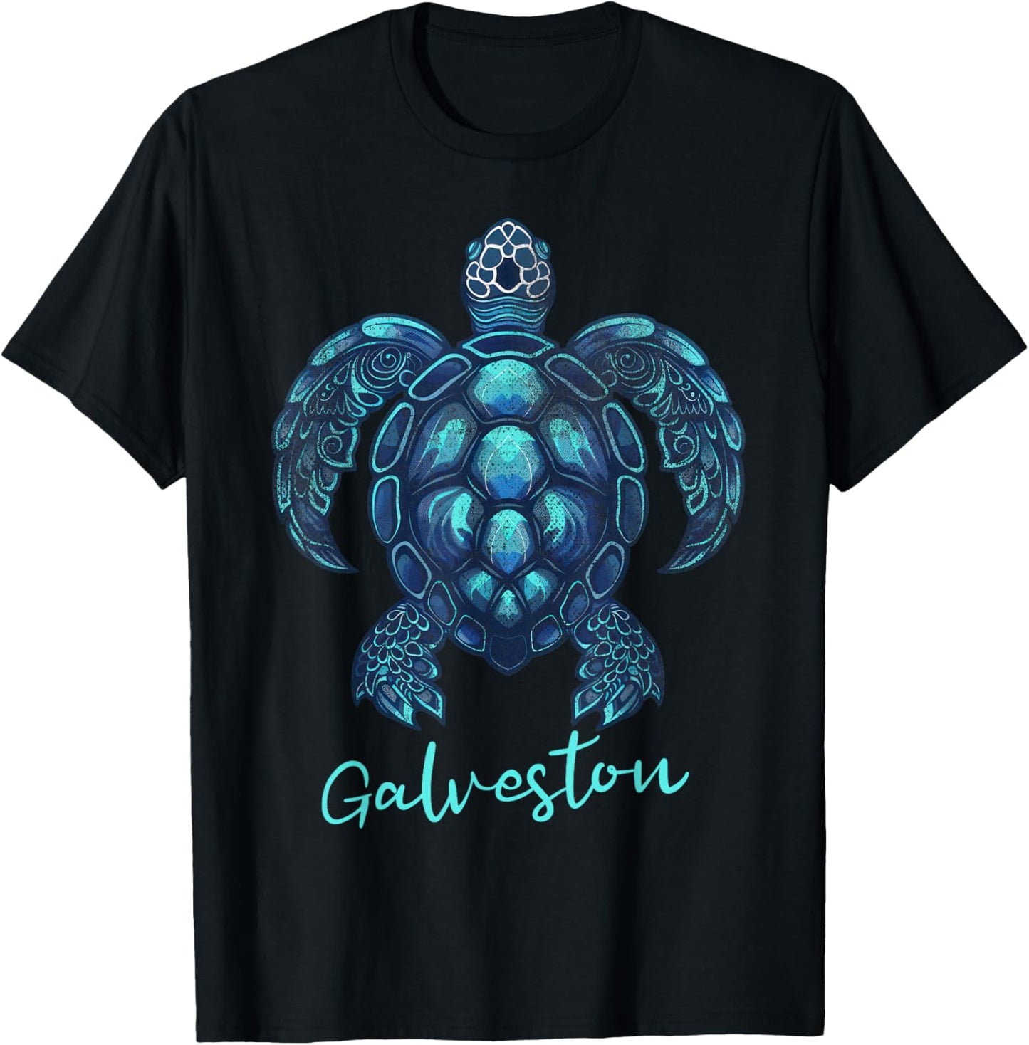 Galveston Texas TX | Water Turtle T-Shirt - T-Shirt | Black