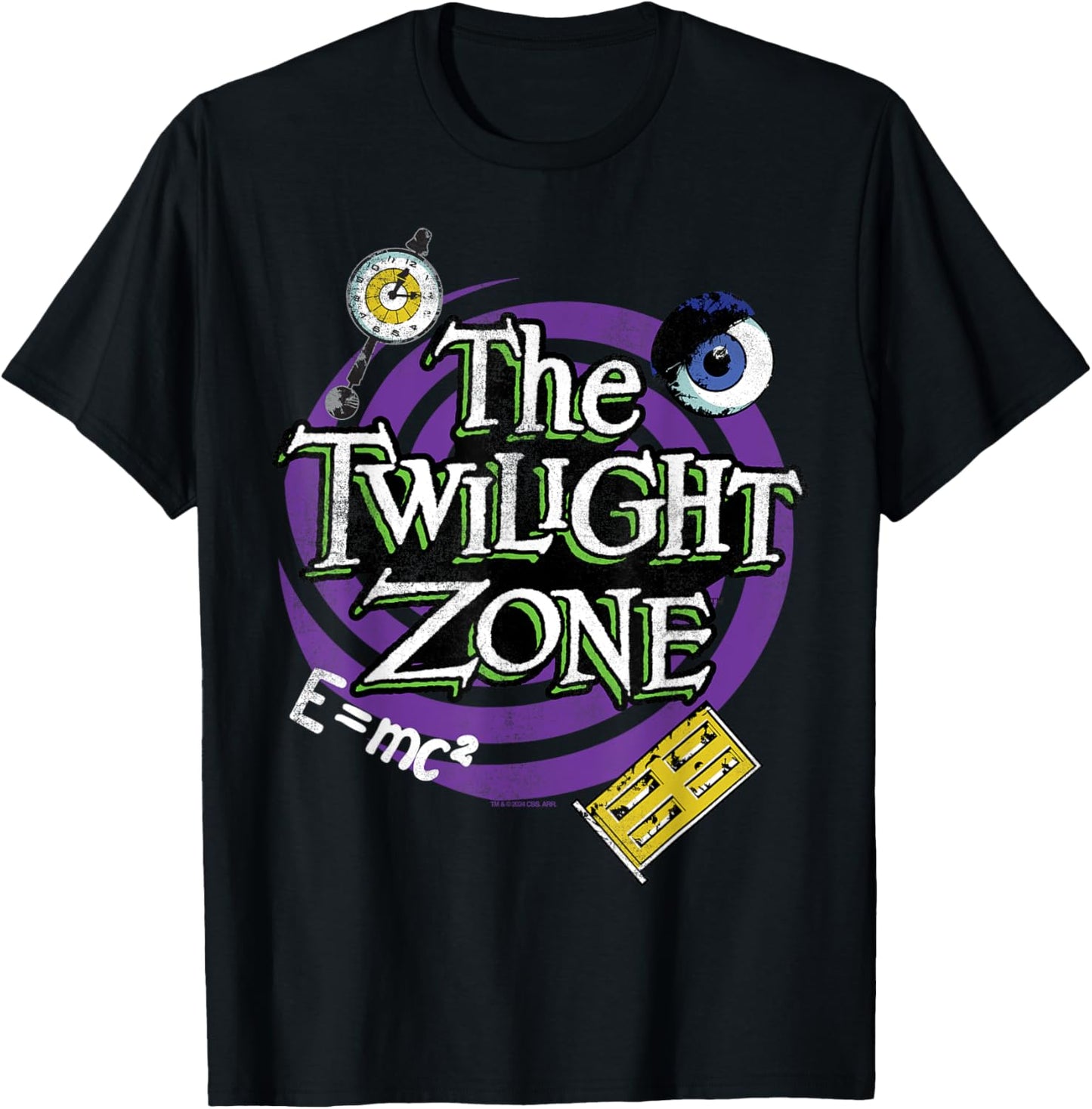 The Twilight Zone Title Halloween Spiral Door Purple T-Shirt - T-Shirt | Black
