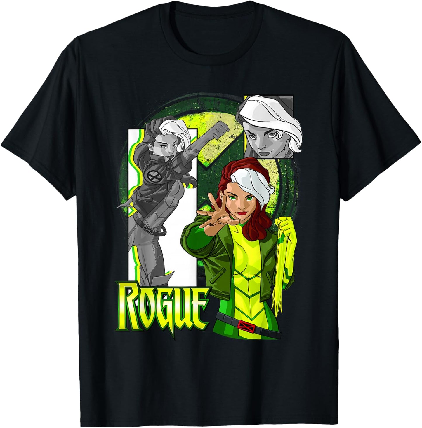 Marvel X-Men Rogue Collage Panel Logo T-Shirt - T-Shirt | Black