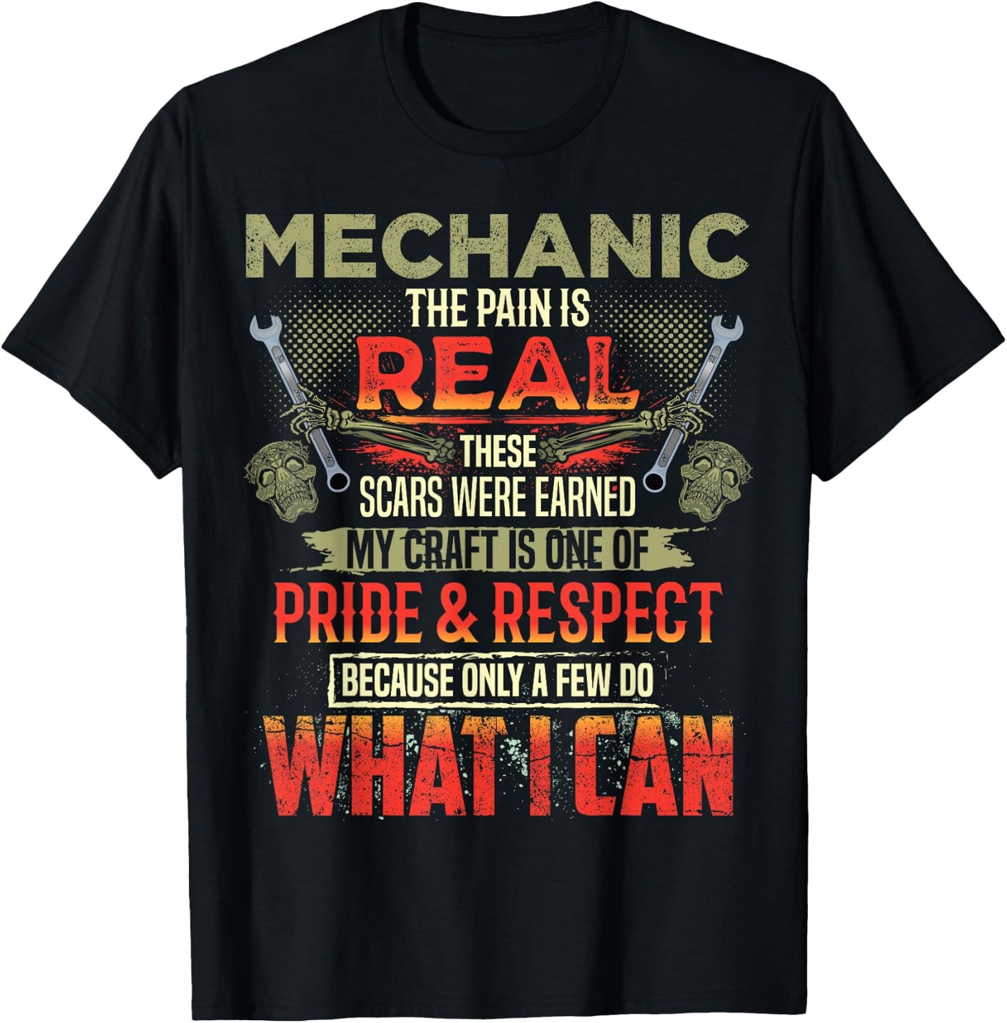 Mechanic The Pain Is Real Funny Auto Mechanic Dad T-Shirt - T-Shirt | Black