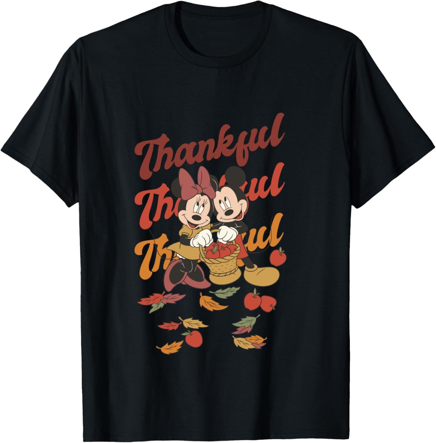 Disney Mickey and Friends Thanksgiving Classic Thankful Duo T-Shirt - T-Shirt | Black