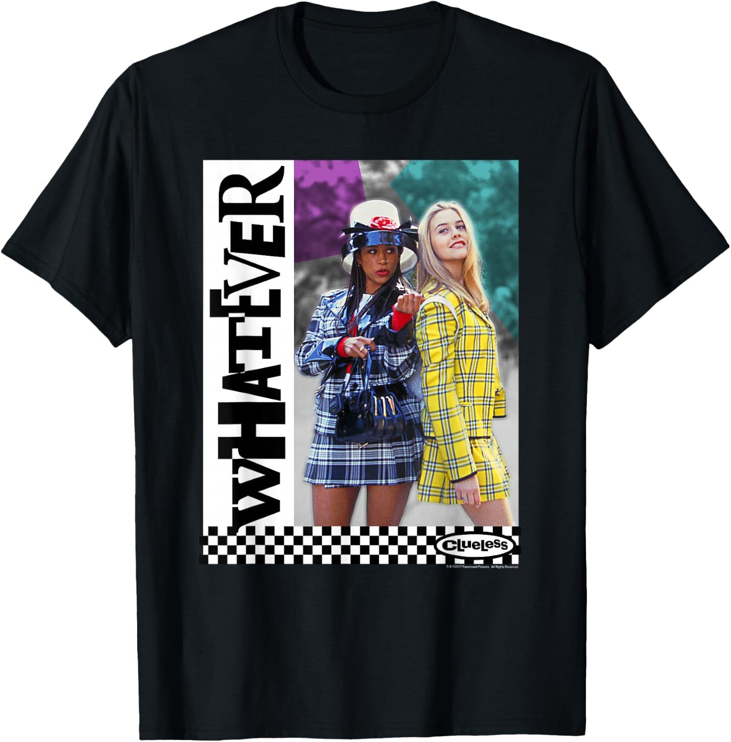 Clueless Whatever Checker T-Shirt - T-Shirt | Black