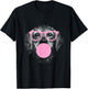 Dog Drawing - Realistic Dog with Glasses and Chewing Gum T-Shirt - T-Shirt | Black