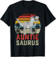 Auntiesaurus T Rex Dinosaur Auntie Saurus Family Matching T-Shirt - T-Shirt | Black