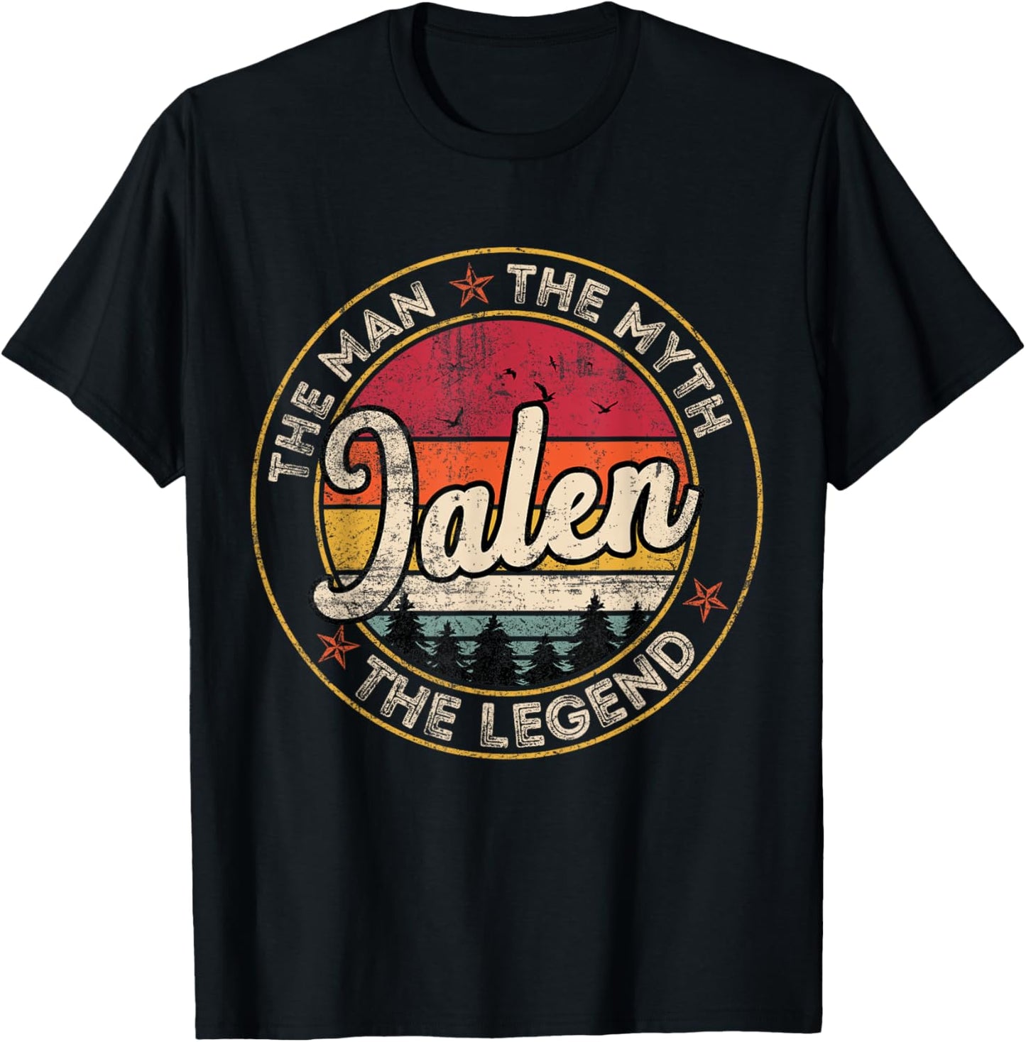 Jalen The Man The Myth The Legend Personalized Name T-Shirt - T-Shirt | Black