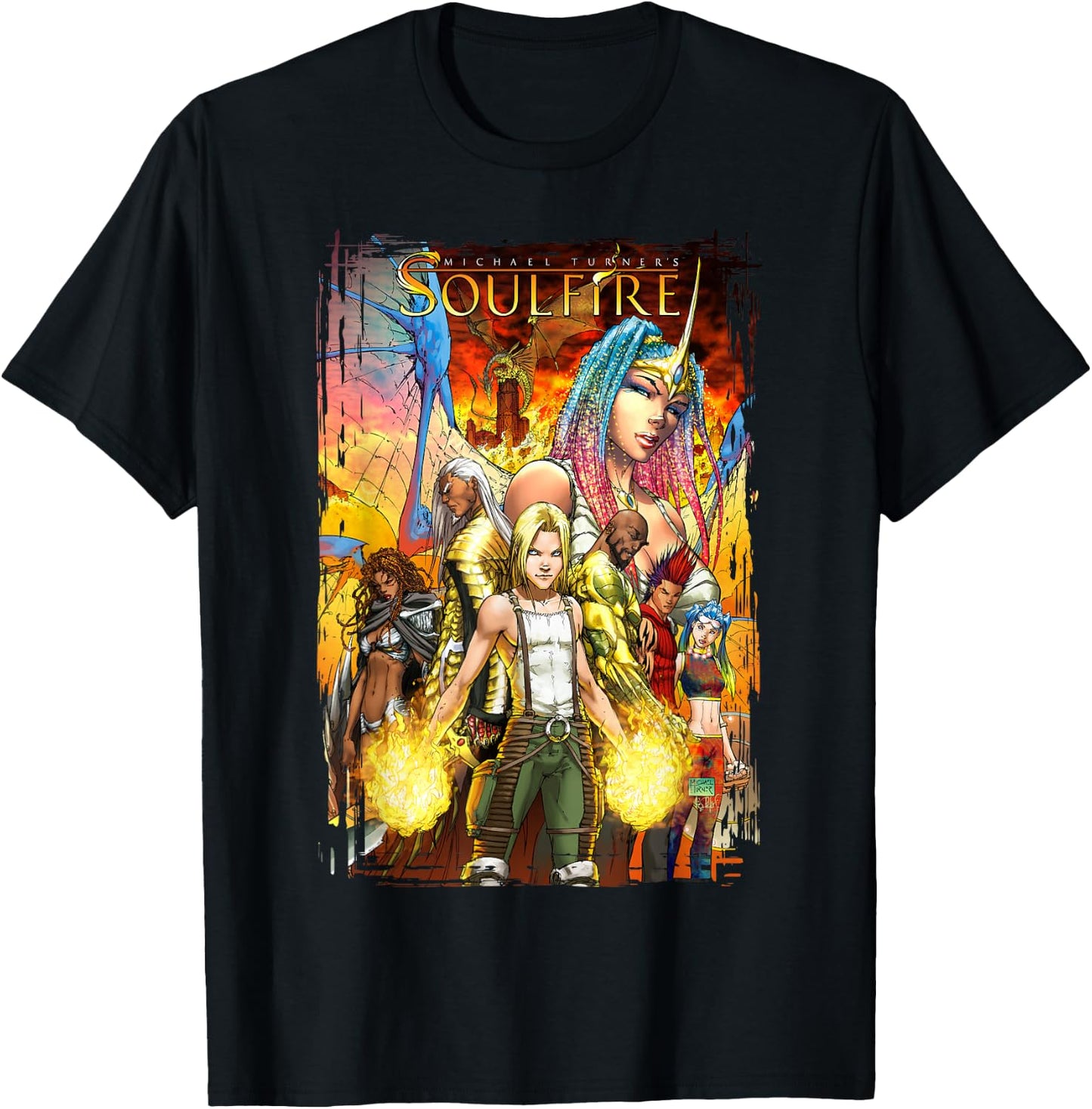 Michael Turner's Soulfire Characters Poster T-Shirt - T-Shirt | Black