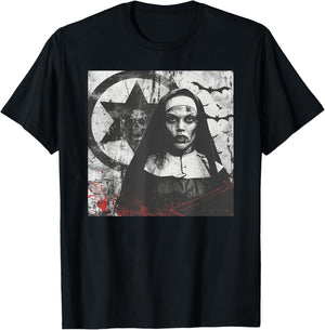Cool Horror Nun, Pentagram, Religious Rebel T-Shirt - T-Shirt | Black