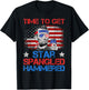 Abe Lincoln 4th Of July Time To Get Star Spangled Hammered T-Shirt - T-Shirt | Black