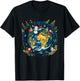 Global Xmas Celebration Apparel -Adults Christmas , Black, Small, Short Sleeve, Modern, Winter, Christmas Around the World Festive Winter Earth Design T-Shirt - T-Shirt | Black