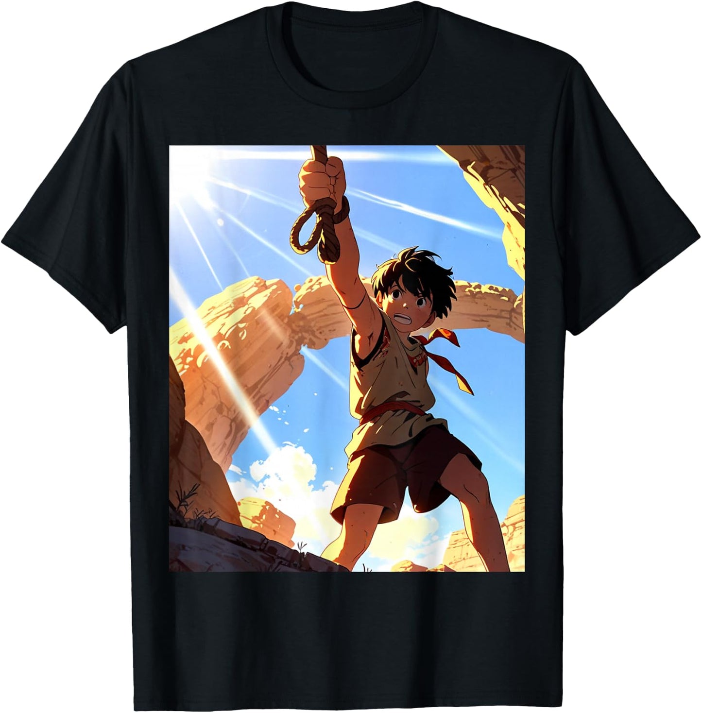 David and Goliath Bible Book Samuel King David Anime Manga T-Shirt - T-Shirt | Black