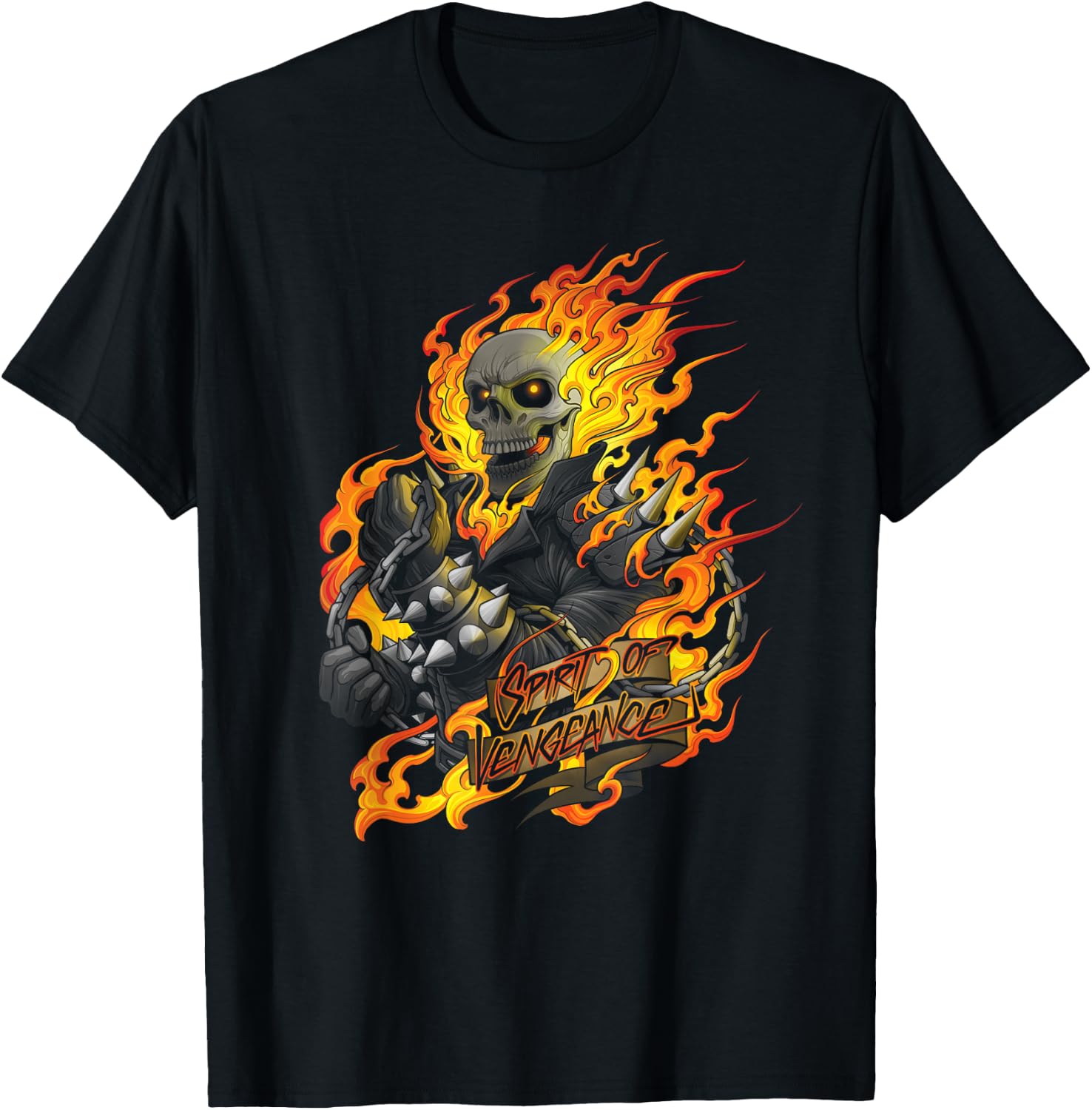 Marvel Ghost Rider Spirit of Vengeance Flaming Skull T-Shirt - T-Shirt | Black