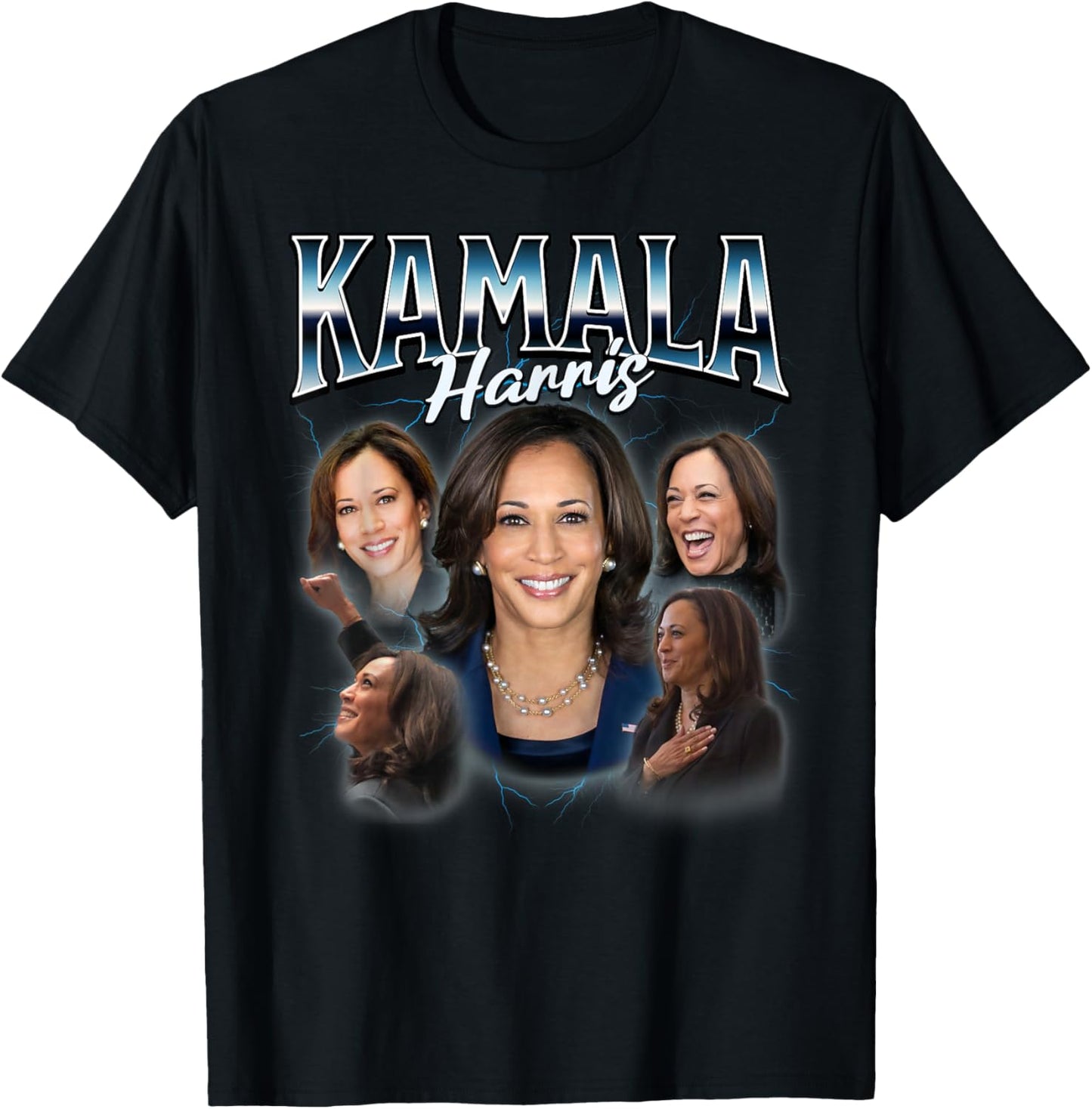 Kamala Harris Bootleg-Style Rap T-Shirt - T-Shirt | Black