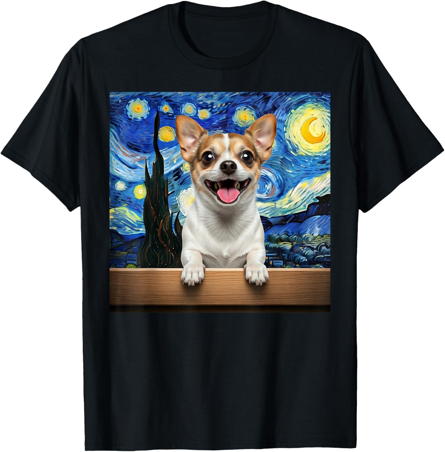 Chiweenie Starry Night Dog Lover Gift Men Women Kids T-Shirt - T-Shirt | Black