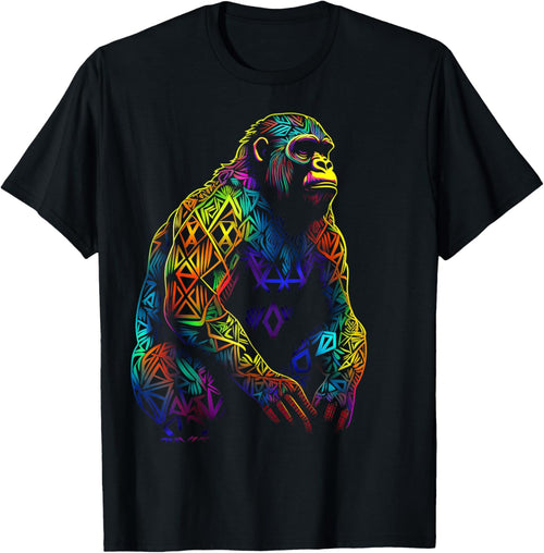 Gorilla Artwork Mandala Animal Colorful Art Graphic Monkey
