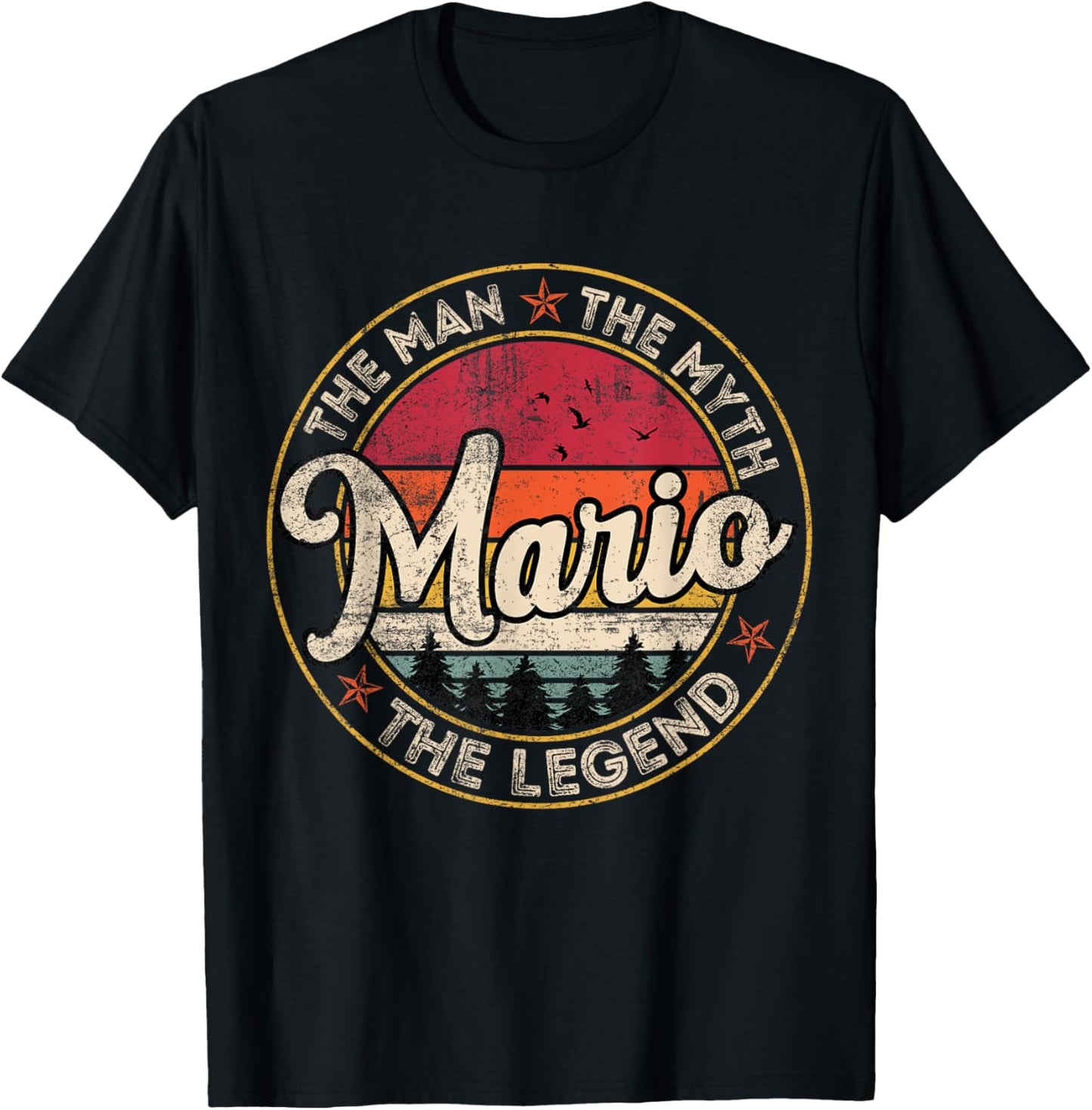 Mario The Man The Myth The Legend Personalized Name T-Shirt - T-Shirt | Black