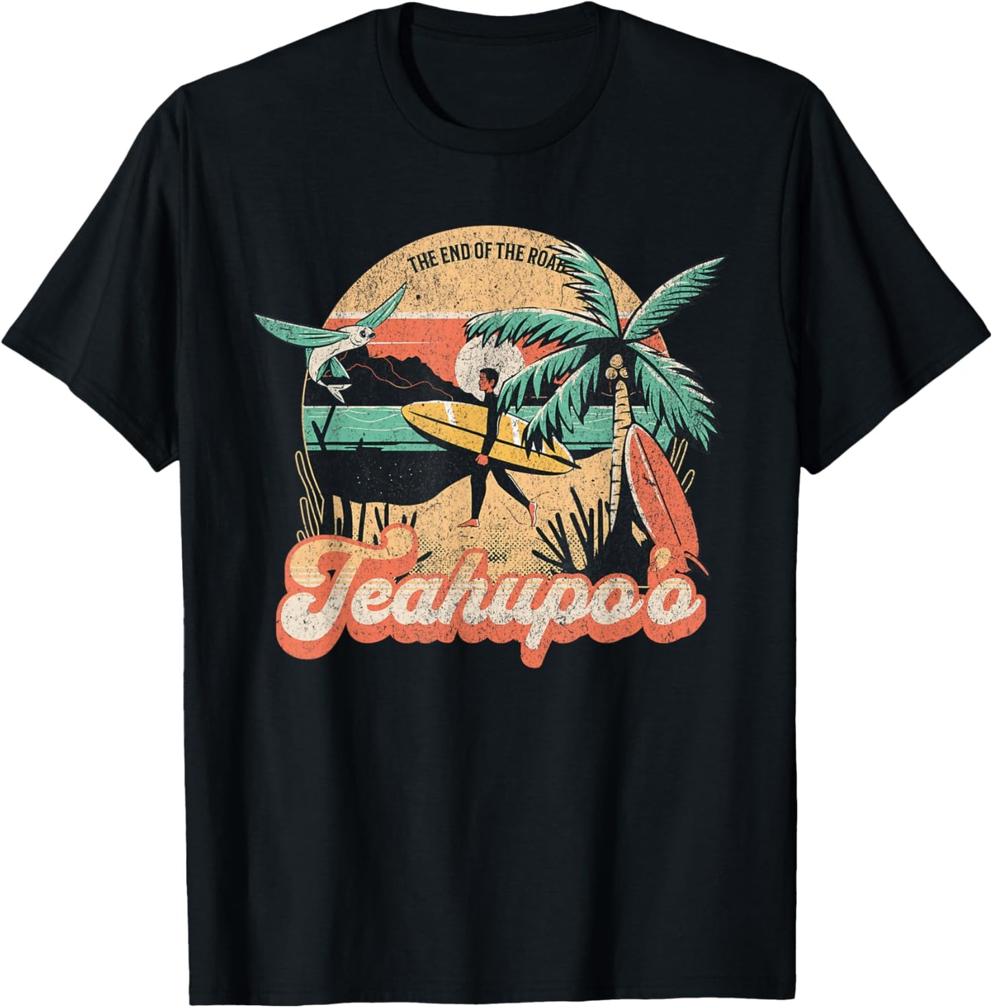 Teahupo'o French Polynesia Tahiti Iconic Surfing T-Shirt - T-Shirt | Black
